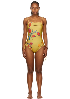 BARRAGÁN SSENSE Exclusive Yellow Peeka One-Piece Swimsuit
