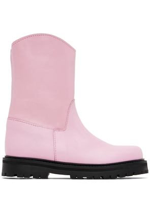 M'A Kids Kids Pink Leather Boots