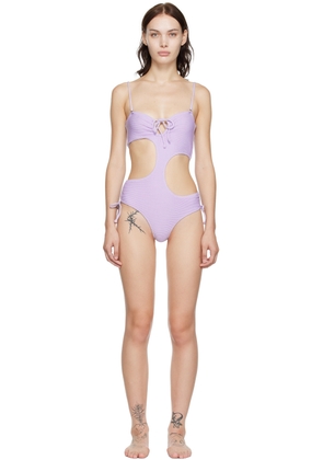 GUIZIO SSENSE Exclusive Purple One-Piece Swimsuit
