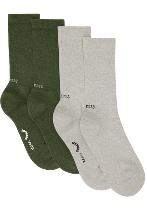 SOCKSSS Two-Pack Gray & Green Socks