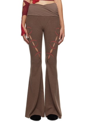 Rui Brown Embroidery Cut Out Trousers