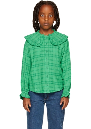 Repose AMS Kids Green Fancy Collar Blouse