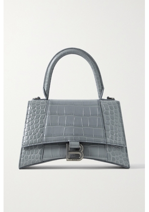 Balenciaga - Hourglass Small Croc-effect Leather Tote - Gray - One size