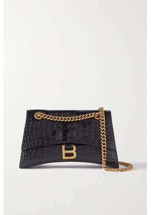 Balenciaga - Crush Croc-effect Leather Shoulder Bag - Black - One size