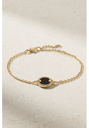 David Yurman - Petite Elements 18-karat Gold, Onyx And Diamond Bracelet - One size