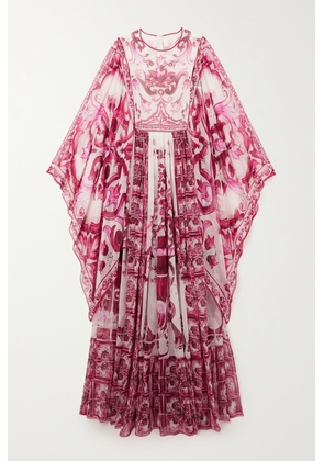 Dolce & Gabbana - Printed Silk-georgette Gown - Pink - IT38,IT40,IT42,IT44,IT46,IT48,IT50