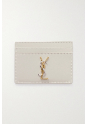SAINT LAURENT - Cassandre Embellished Leather Cardholder - White - One size