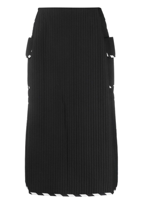 Henrik Vibskov pleated stripe-trim straight skirt - Black