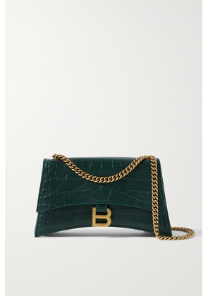 Balenciaga - Crush Small Croc-effect Leather Shoulder Bag - Green - One size