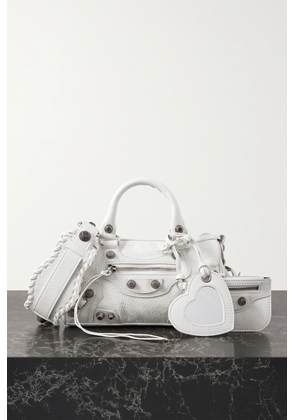 Balenciaga - Arena Studded Crinkled-leather Tote - White - One size