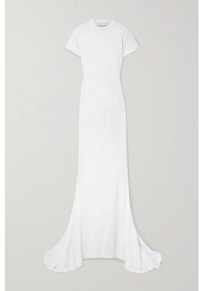 Balenciaga - Embroidered Stretch-cotton Jersey Maxi Dress - White - XS,S,M,L