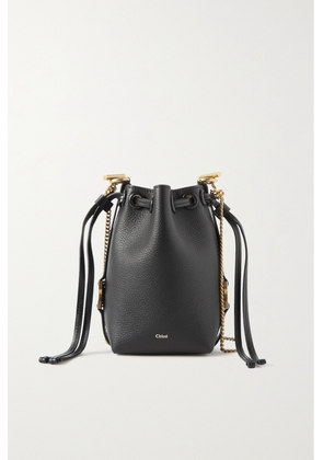 Chloé - + Net Sustain Marcie Mini Embellished Textured-leather Bucket Bag - Black - One size