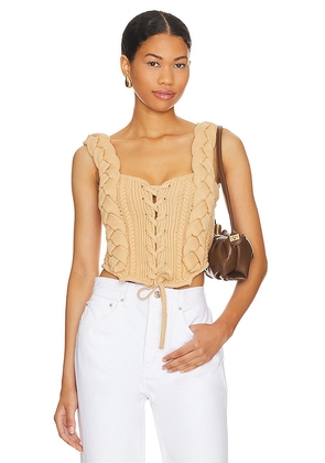 LPA Taylie Cable Corset in Tan. Size S.