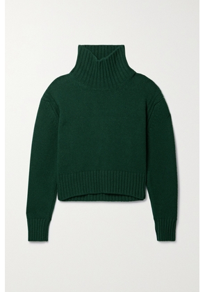 &Daughter - + Net Sustain Fintra Cropped Wool Turtleneck Sweater - Green - x small,small,medium,large,x large