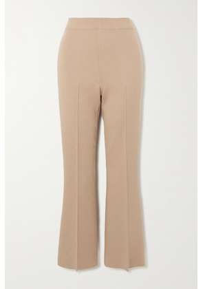 HIGH SPORT - Kick Cropped Stretch-cotton Flared Pants - Neutrals - x small,small,medium,large,x large