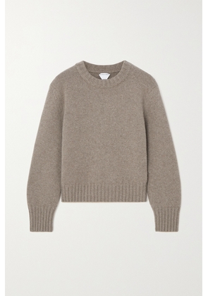 Bottega Veneta - Cropped Embellished Wool Sweater - Brown - XS,S,M,L