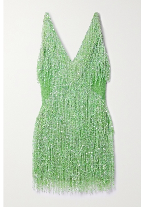 Naeem Khan - Gatsby Embellished Tulle Mini Dress - Green - US2,US4,US6,US8,US10