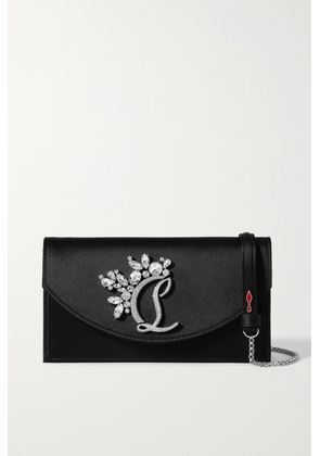 Christian Louboutin - Loubi54 Crystal-embellished Satin Shoulder Bag - Black - One size