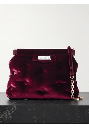 Maison Margiela - Glam Slam Classique Small Padded Quilted Velvet Shoulder Bag - Burgundy - One size