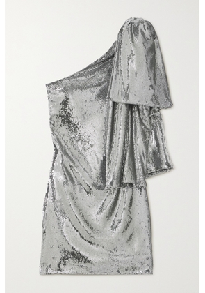 BERNADETTE - Josselin One-shoulder Bow-detailed Sequined Crepe Mini Dress - Silver - FR34,FR36,FR38,FR40,FR42,FR44,FR46