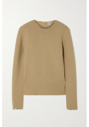 TOTEME - Chain-embellished Wool And Cashmere-blend Sweater - Neutrals - xx small,x small,small,medium,large