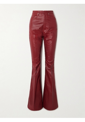 Rick Owens - Bolan Coated Cotton-blend Flared Pants - 25,26,28,29,30,32