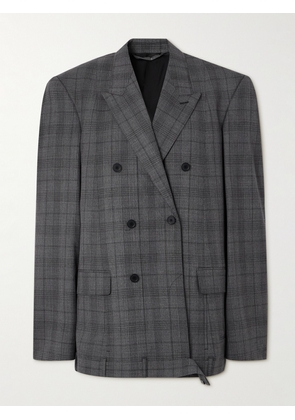 Balenciaga - Oversized Double-breasted Prince Of Wales Checked Wool Blazer - Gray - XS,S