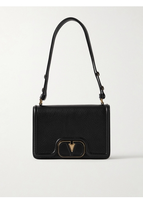 Valentino Garavani - Vlogo Small Embellished Textured-leather Shoulder Bag - Black - One size