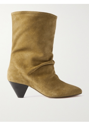 Isabel Marant - Reachi Gathered Suede Ankle Boots - Brown - FR35,FR36,FR37,FR38,FR39,FR40,FR41