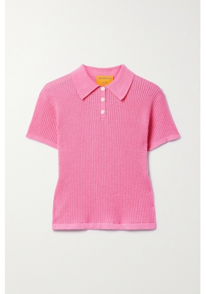 Guest In Residence - Ribbed Cashmere Polo Sweater - Pink - x small,small,medium,large,x large