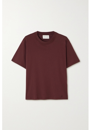 LOULOU STUDIO - + Net Sustain Telanto Embroidered Organic Supima Cotton-jersey T-shirt - Burgundy - x small,small,medium,large,x large