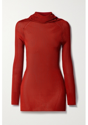 Victoria Beckham - Ribbed-knit Turleneck Top - Red - x small,small,medium,large,x large