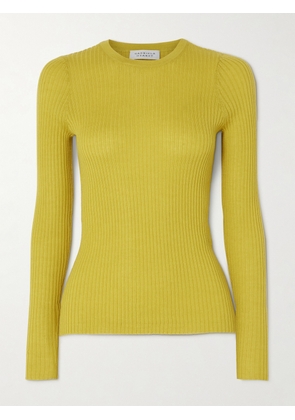 Gabriela Hearst - Browning Ribbed Cashmere And Silk-blend Top - Yellow - x small,small,medium,large,x large