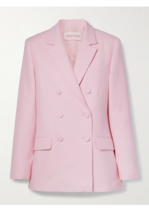 Valentino Garavani - Double-breasted Wool And Silk-blend Crepe Blazer - Pink - IT36,IT38,IT40,IT42,IT44,IT46