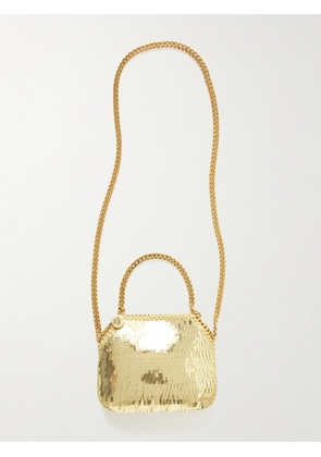 Stella McCartney - + Net Sustain Falabella Mini Pailette-embellished Satin Shoulder Bag - Gold - One size