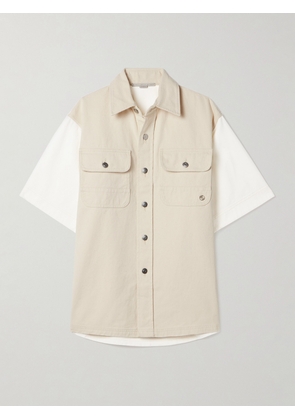 Stella McCartney - + Net Sustain Two-tone Organic Denim Shirt - White - small,medium,large,x large