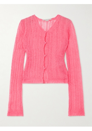 Stella McCartney - + Net Sustain Open Knit Alpaca-blend Cardigan - Pink - xx small,x small,small,medium,large,x large