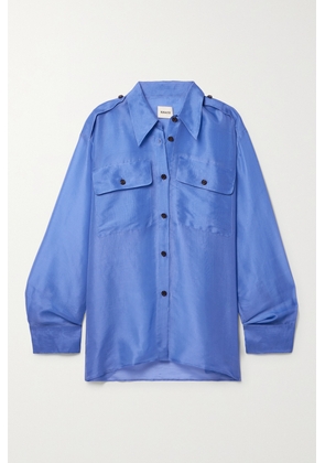KHAITE - Missa Oversized Silk-organza Shirt - Blue - US0,US2,US4,US6,US8,US10
