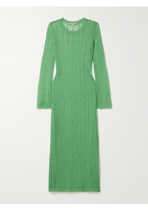 Stella McCartney - + Net Sustain Open-knit Alpaca-blend Midi Dress - Green - xx small,large,x large