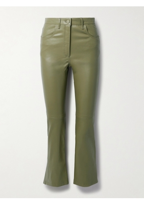 Joseph - Duke Cropped Leather Flared Pants - Green - FR32,FR34,FR36,FR38,FR40,FR42,FR44