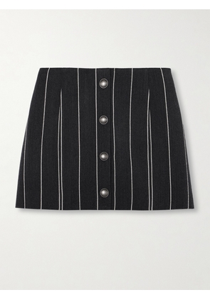 Alessandra Rich - Pinstriped Wool-blend Mini Skirt - Gray - IT36,IT38,IT40,IT42,IT44
