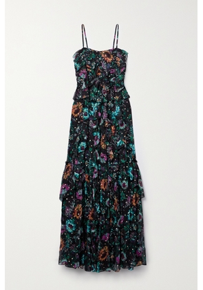 Ulla Johnson - Colette Ruffled Floral-print Fil Coupé Silk-chiffon Gown - Black - US00,US0,US2,US4,US6,US8,US10,US12