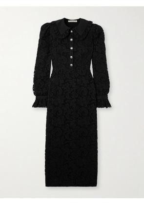 Alessandra Rich - Ruffled Silk-trimmed Corded Lace Maxi Dress - Black - IT36,IT38,IT40,IT42,IT44,IT46