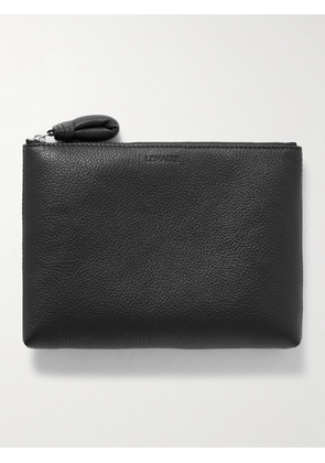 LEMAIRE - Small Textured-leather Pouch - Black - One size