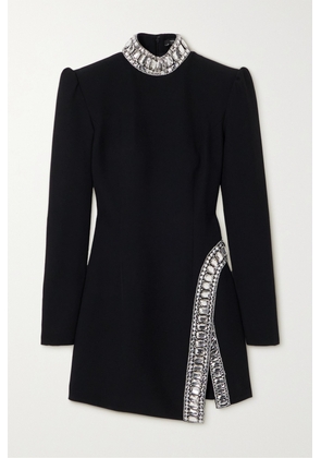 Andrew Gn - Crystal-embellished Crepe Turtleneck Mini Dress - Black - FR34,FR36,FR38,FR40,FR42,FR44