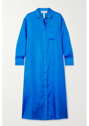 APIECE APART - Viva Silk-satin Shirt Dress - Blue - xx small,x small,small,medium,large