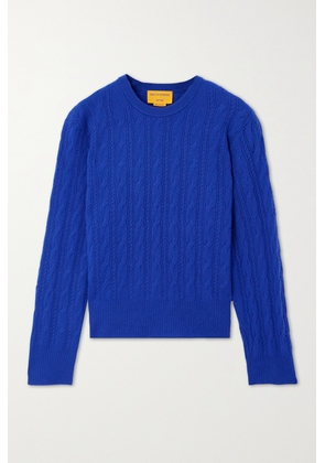 Guest In Residence - Twin Cable-knit Cashmere Sweater - Blue - x small,small,medium,large,x large