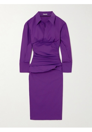 Maticevski - Indicate Draped Cutout Stretch-jersey Midi Dress - Purple - UK 6,UK 8,UK 10,UK 12,UK 14,UK 16