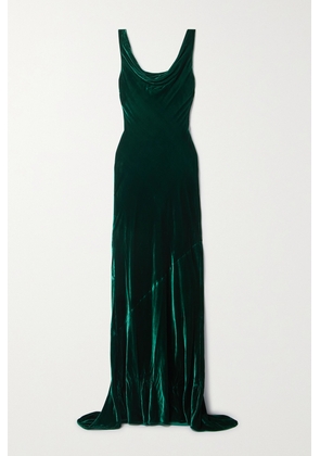 Saloni - Asher Velvet Gown - Green - UK 4,UK 6,UK 8,UK 10,UK 12,UK 14,UK 16