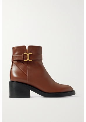 Chloé - Marcie Buckled Leather Ankle Boots - Brown - IT35,IT36,IT36.5,IT37,IT37.5,IT38,IT38.5,IT39,IT39.5,IT40,IT40.5,IT41